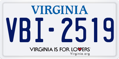 VA license plate VBI2519