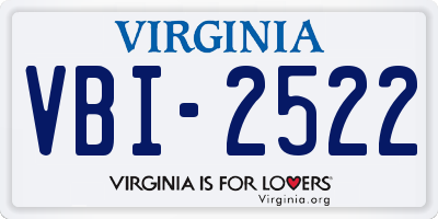 VA license plate VBI2522