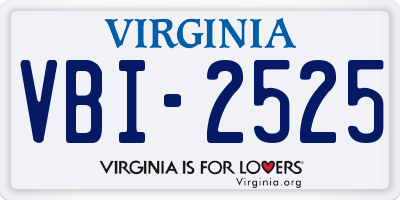 VA license plate VBI2525
