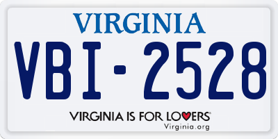 VA license plate VBI2528