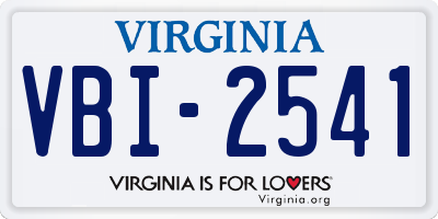 VA license plate VBI2541