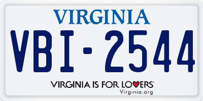 VA license plate VBI2544