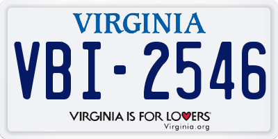 VA license plate VBI2546
