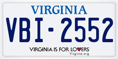 VA license plate VBI2552