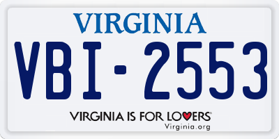 VA license plate VBI2553