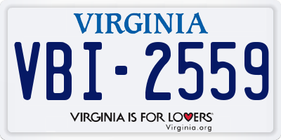 VA license plate VBI2559