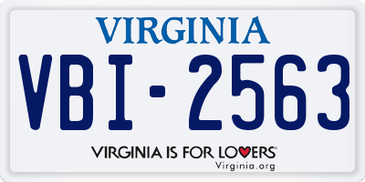 VA license plate VBI2563