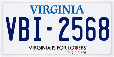 VA license plate VBI2568