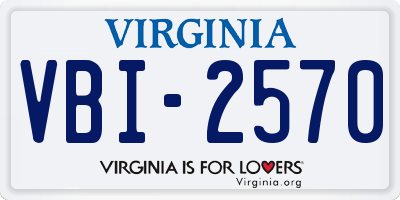 VA license plate VBI2570