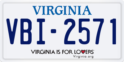VA license plate VBI2571