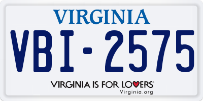 VA license plate VBI2575