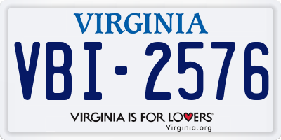 VA license plate VBI2576