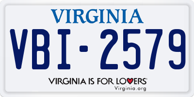 VA license plate VBI2579