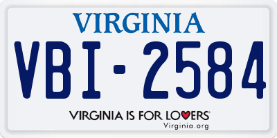 VA license plate VBI2584