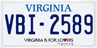 VA license plate VBI2589