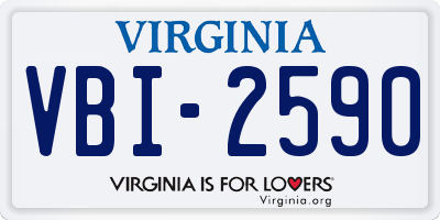 VA license plate VBI2590