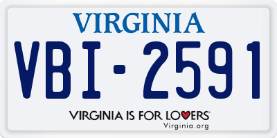 VA license plate VBI2591