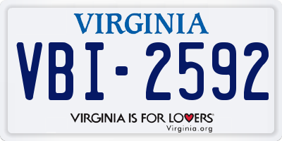 VA license plate VBI2592