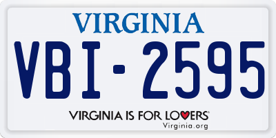 VA license plate VBI2595