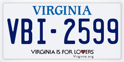 VA license plate VBI2599
