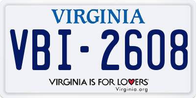 VA license plate VBI2608