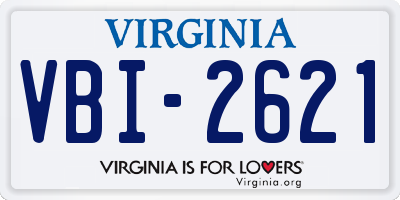 VA license plate VBI2621