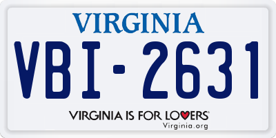 VA license plate VBI2631