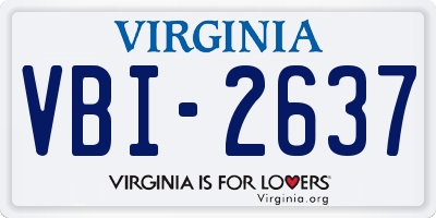 VA license plate VBI2637