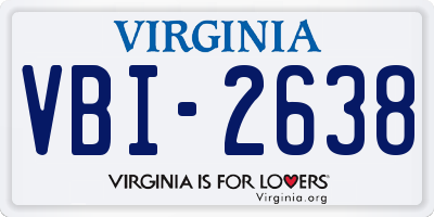 VA license plate VBI2638
