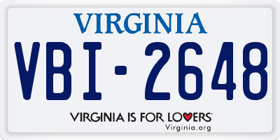 VA license plate VBI2648