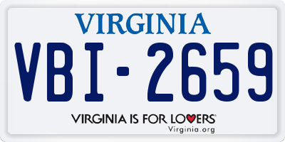 VA license plate VBI2659