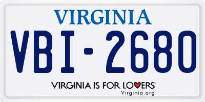 VA license plate VBI2680