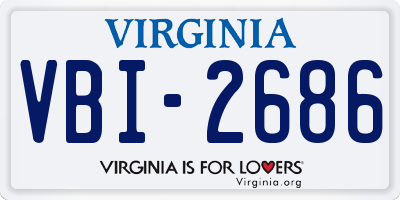 VA license plate VBI2686
