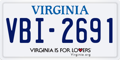 VA license plate VBI2691