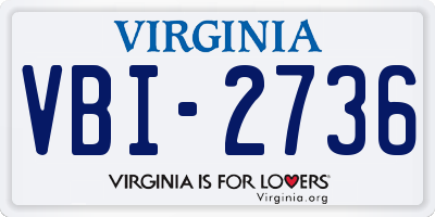 VA license plate VBI2736