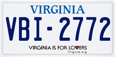 VA license plate VBI2772