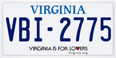 VA license plate VBI2775