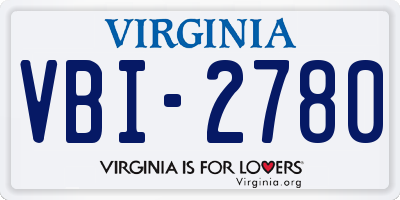 VA license plate VBI2780