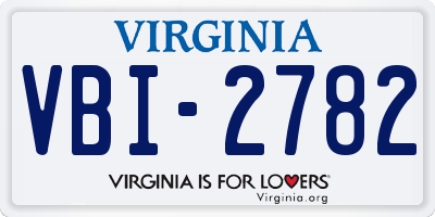 VA license plate VBI2782