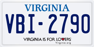 VA license plate VBI2790
