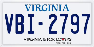 VA license plate VBI2797
