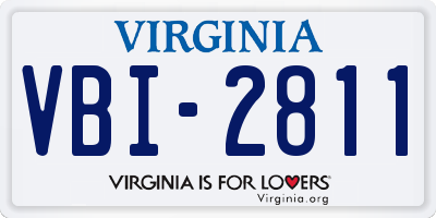 VA license plate VBI2811