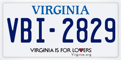 VA license plate VBI2829