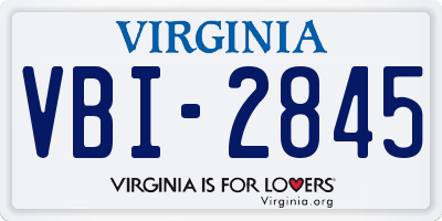VA license plate VBI2845