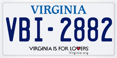 VA license plate VBI2882