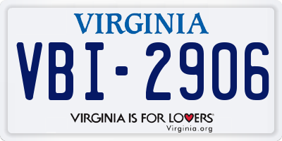 VA license plate VBI2906