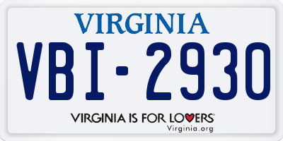 VA license plate VBI2930