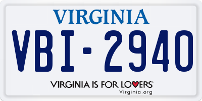 VA license plate VBI2940