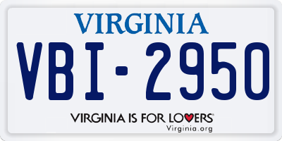 VA license plate VBI2950