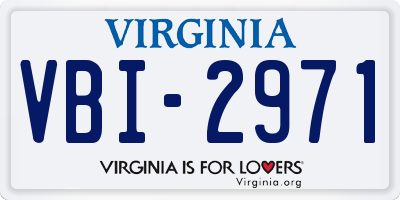 VA license plate VBI2971